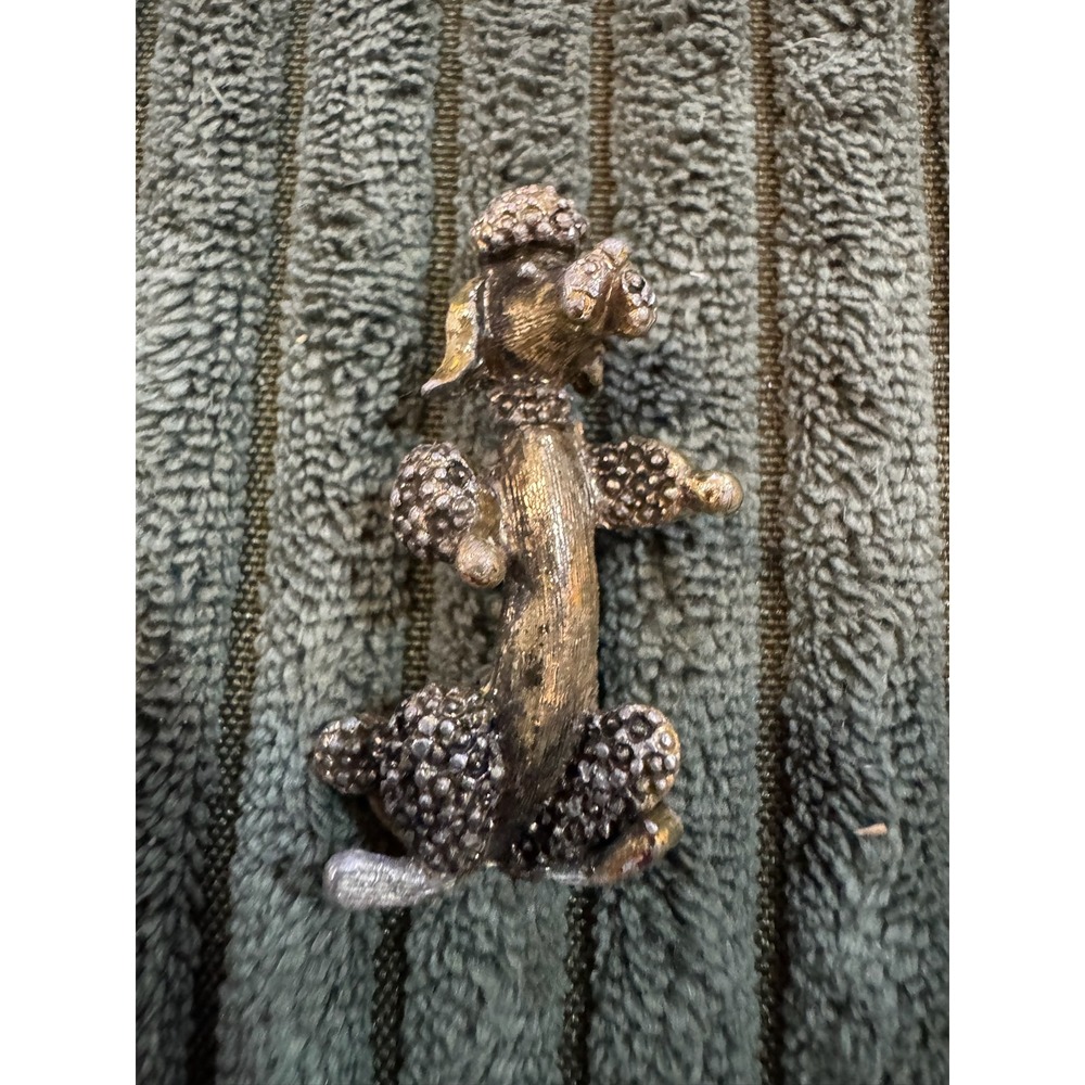 Vintage Rhinestone Poodle Brooch Pin Sparkling Dog Charm Jewelry‎ Accessory